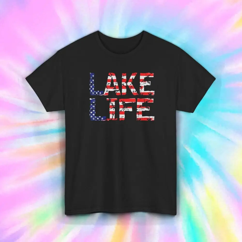 Patriotic Lake Life Graphic T-Shirt