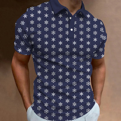 3D Anchor Pattern Polo Shirt