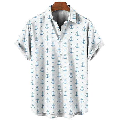 3D Anchor Hawaiian Travel Shirt